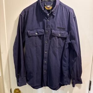 Harley-Davidson Men's Dark Purple Button-Down Shirt